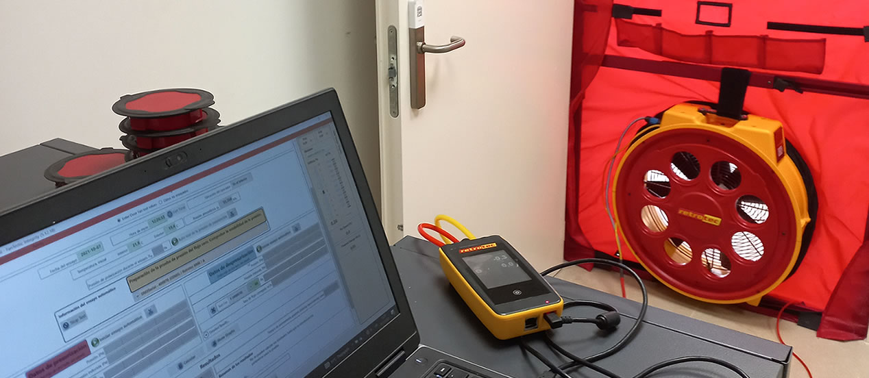 Instalación de Door Fan Test