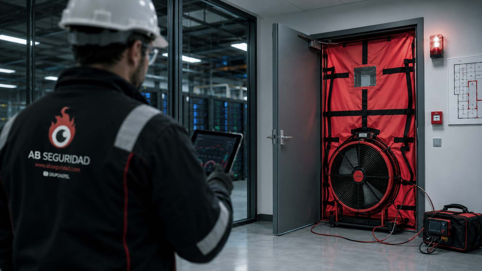 Door Fan Test en sistemas de extinción por gas